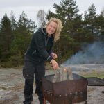 Emma Strandberg preparing dinner