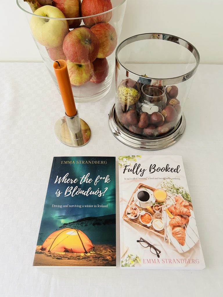 Emma Strandberg books sitting side by side on a table