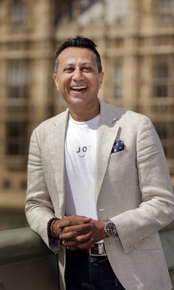 The author Saj Shah in London.