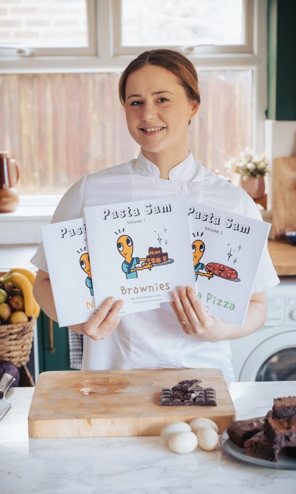 Chef Stacey Leith, the author of the Pasta Sam series of children's cookery books and a client of book PR agency Palamedes.