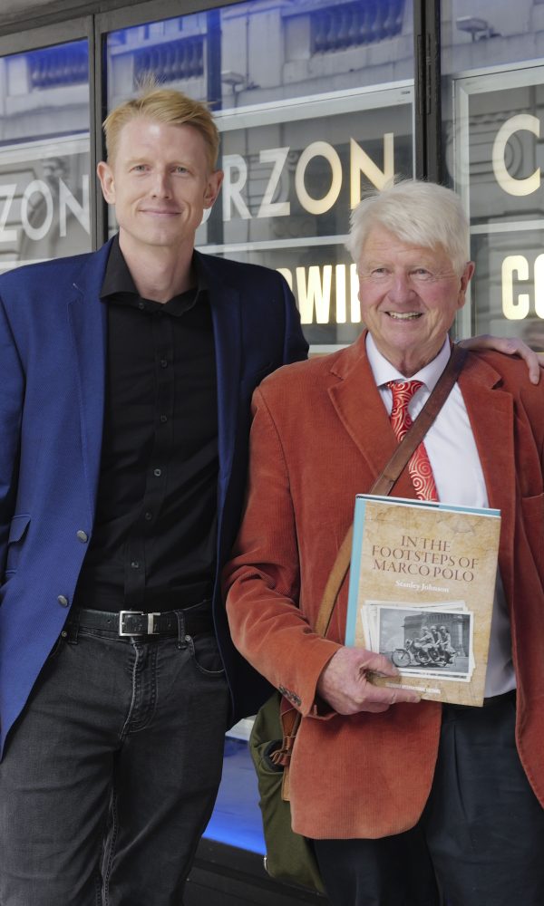 Stanley and Max Johnson at the premier of travel documentary In the Footsteps of Marco Polo.